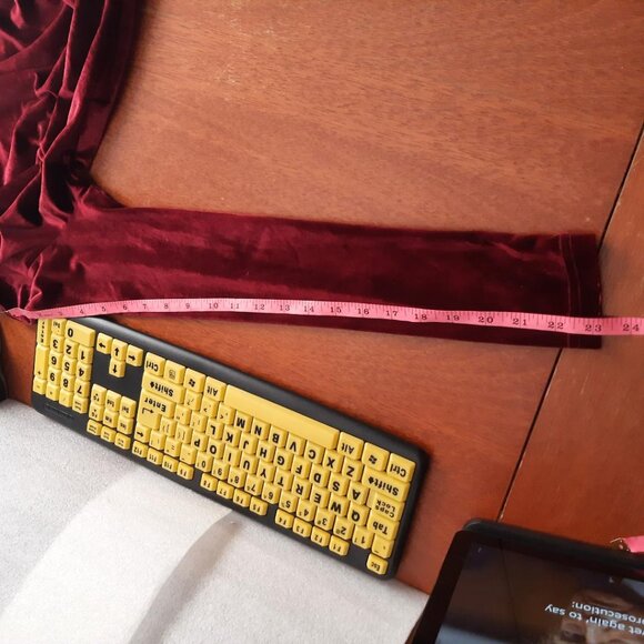 NEW! Dirass Hide Tummy Ruched Bodycon Dress Cocktail Burgundy Velvet Bodycon SzS - Picture 6 of 8